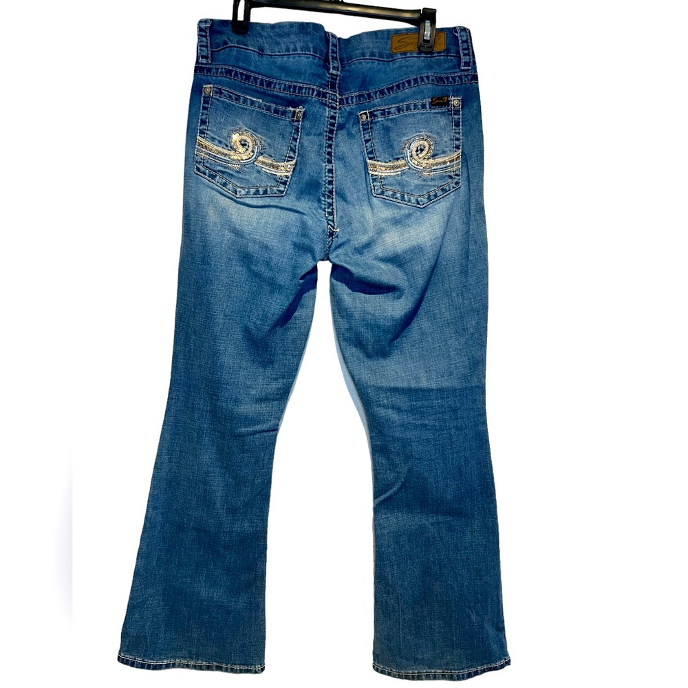 Womens Seven Medium Wash Hermosa Blue Boot Cut Jeans Size 12